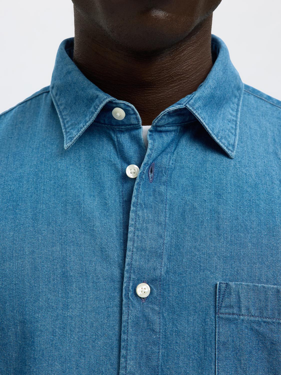 Blue Regular Fit Denim Shirt