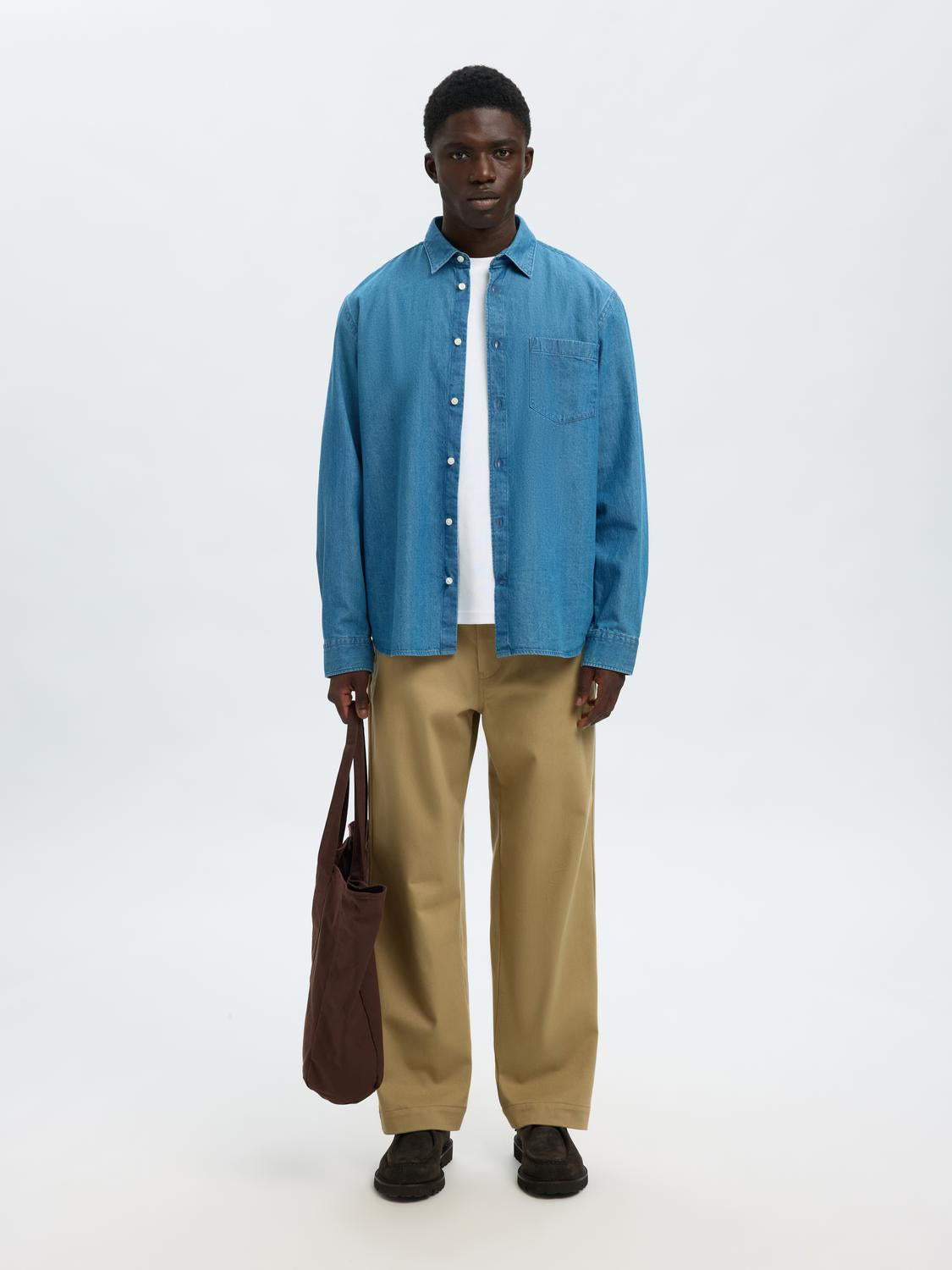 Blue Regular Fit Denim Shirt