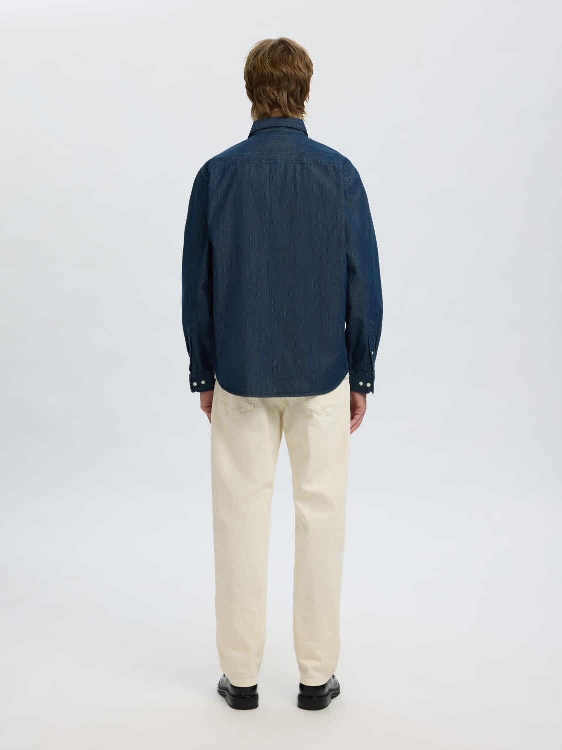 Dark Blue Regular Fit Denim Shirt