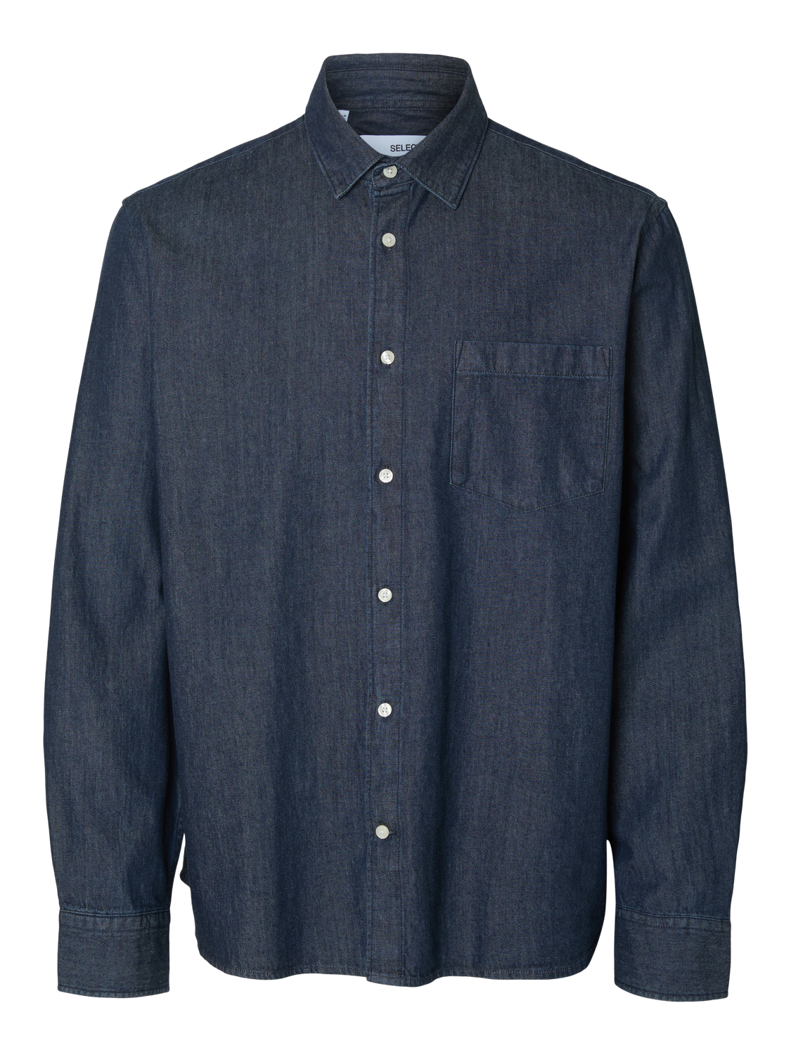Dark Blue Regular Fit Denim Shirt