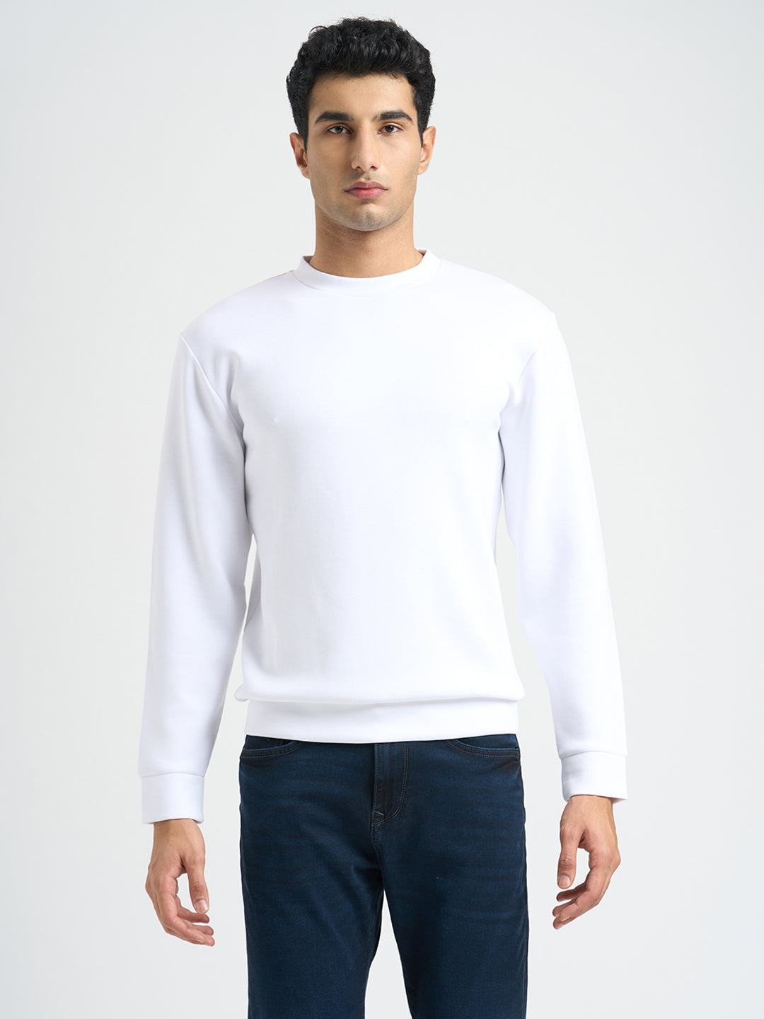 Crew Neck Sweatshirt - White
