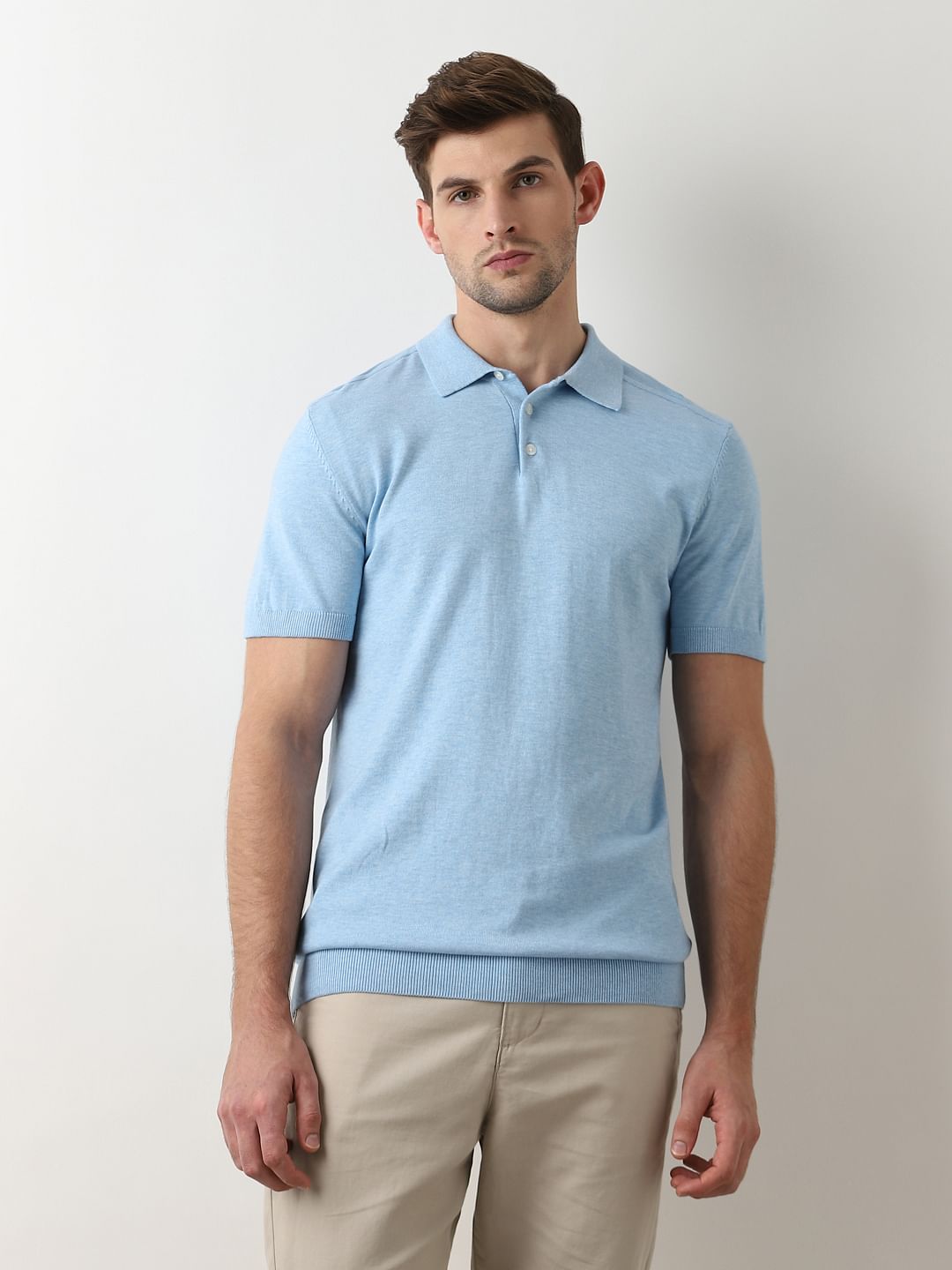 Light Blue Knitted Polo