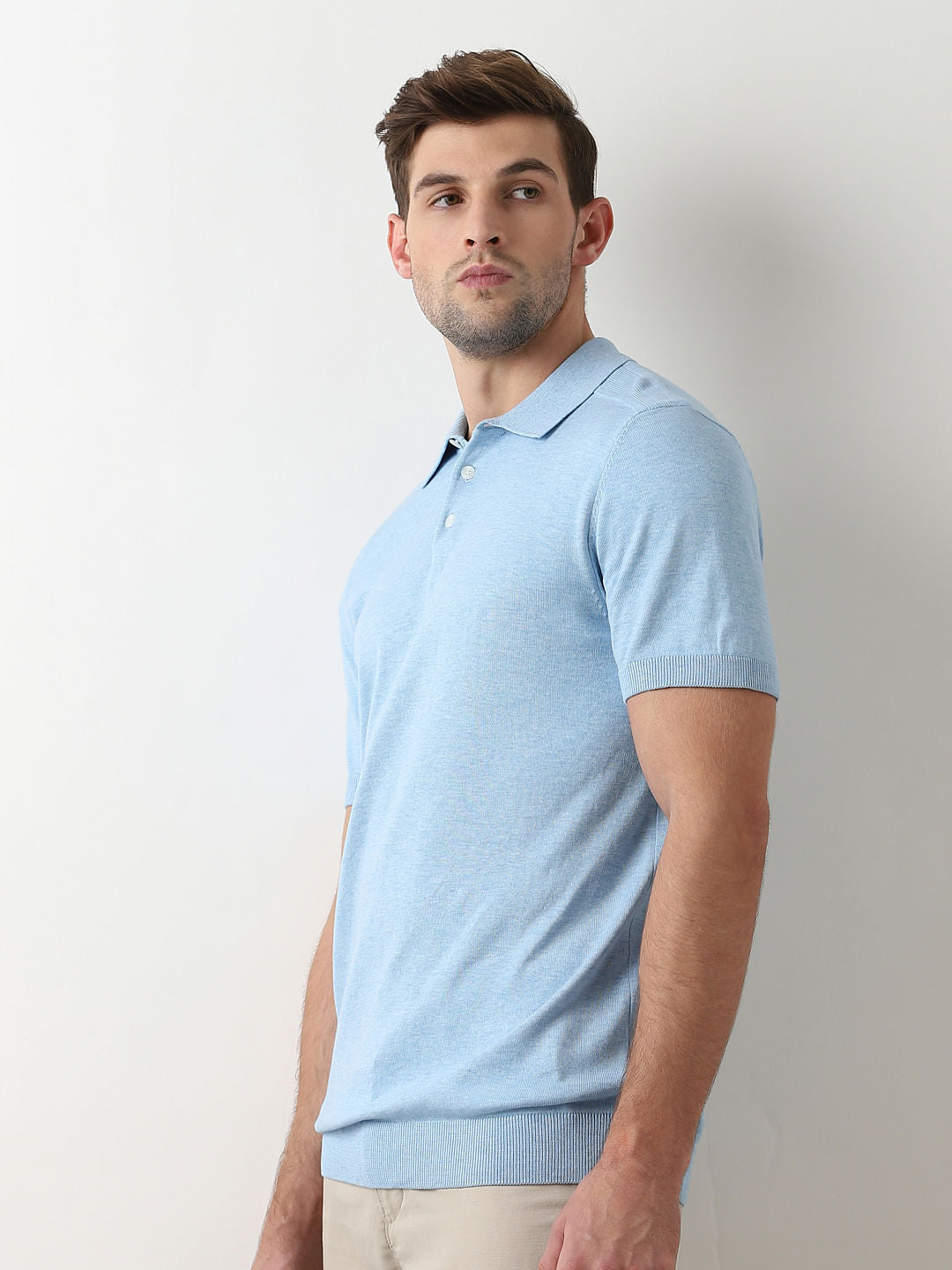 Light Blue Knitted Polo