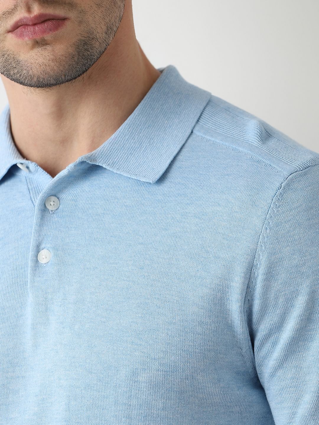 Light Blue Knitted Polo