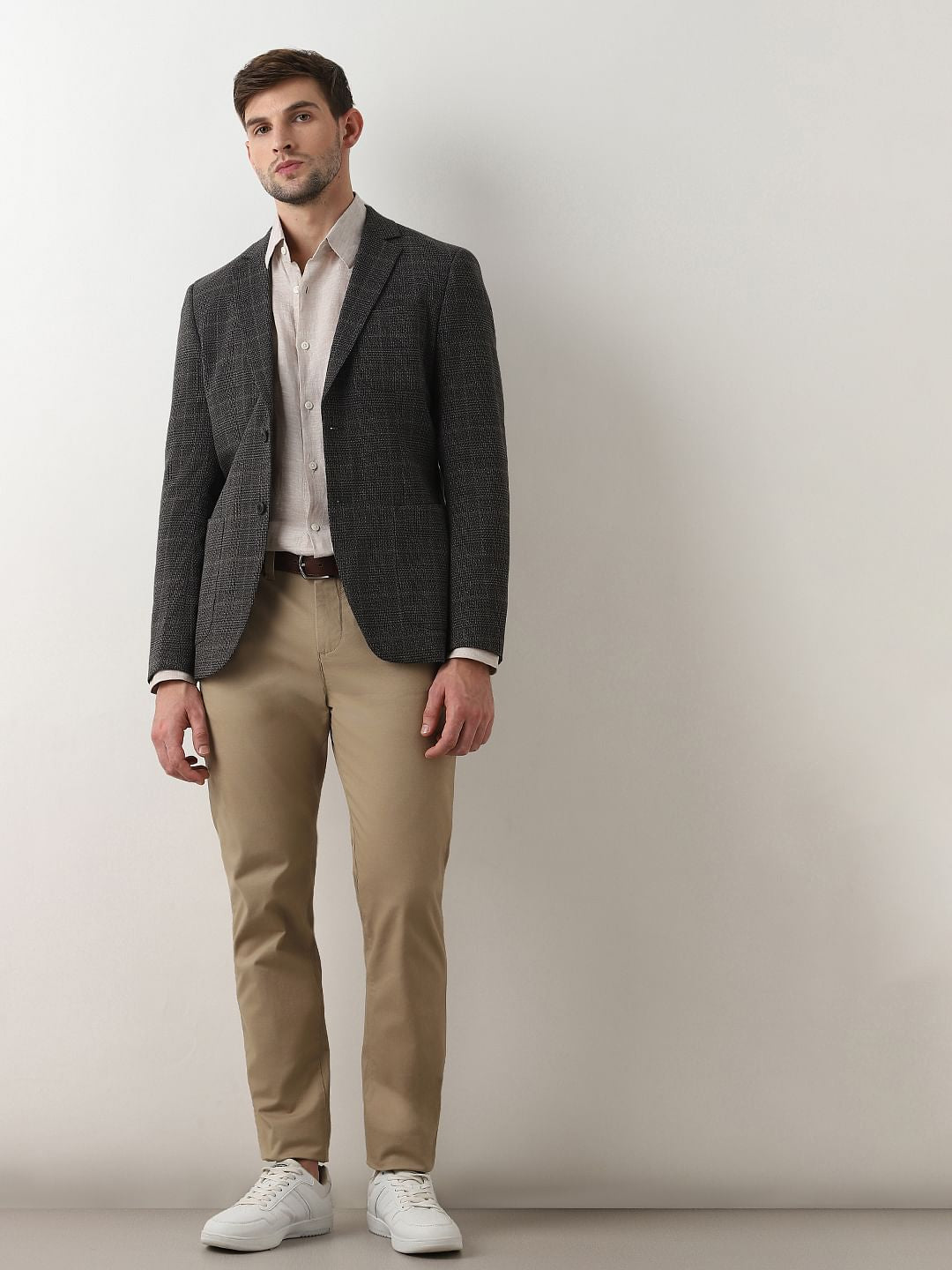 Beige Linen Full Sleeves Shirt