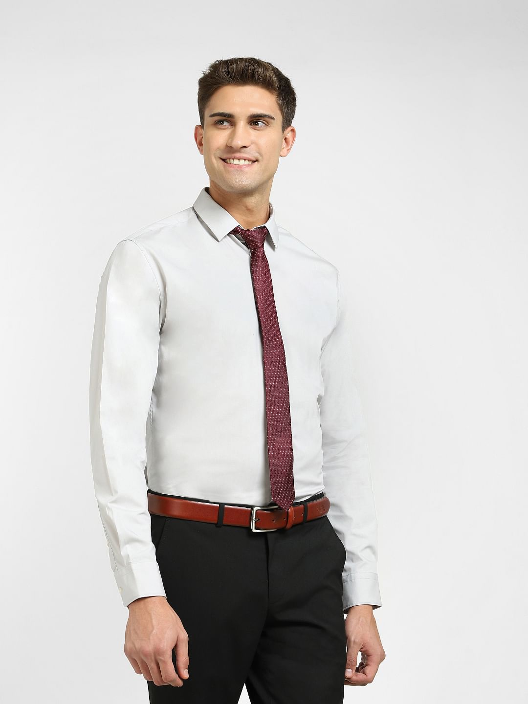 Grey Formal Full Sleeves Shirt