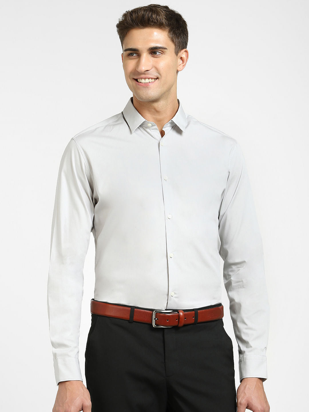 Grey Formal Full Sleeves Shirt
