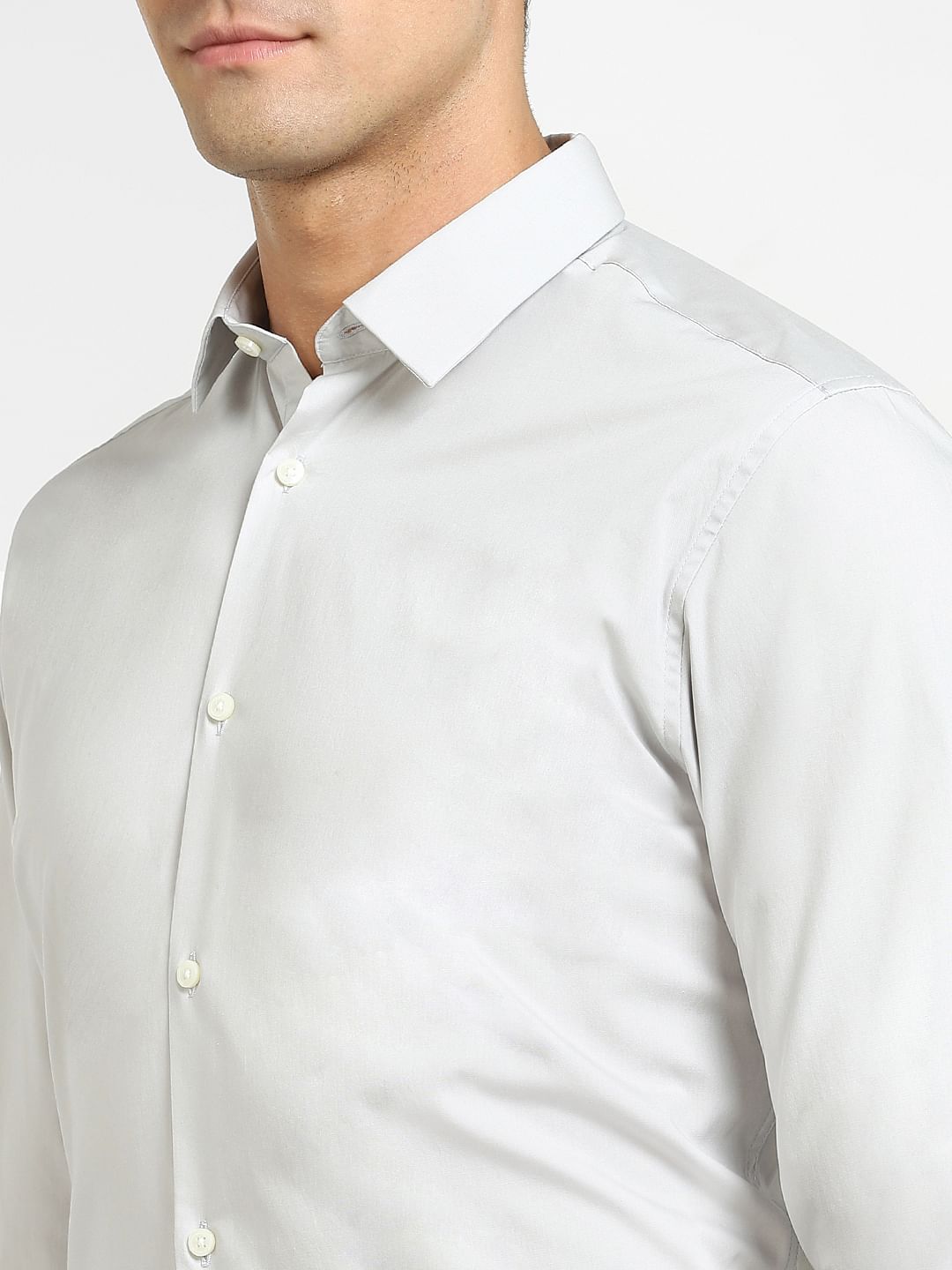 Grey Formal Full Sleeves Shirt