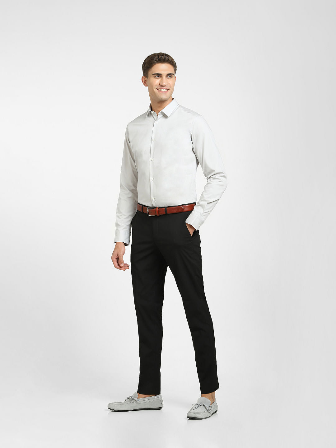 Grey Formal Full Sleeves Shirt