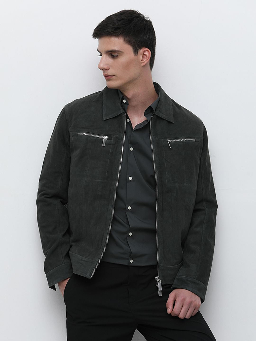 Olive Formal Full Sleeves Shirt