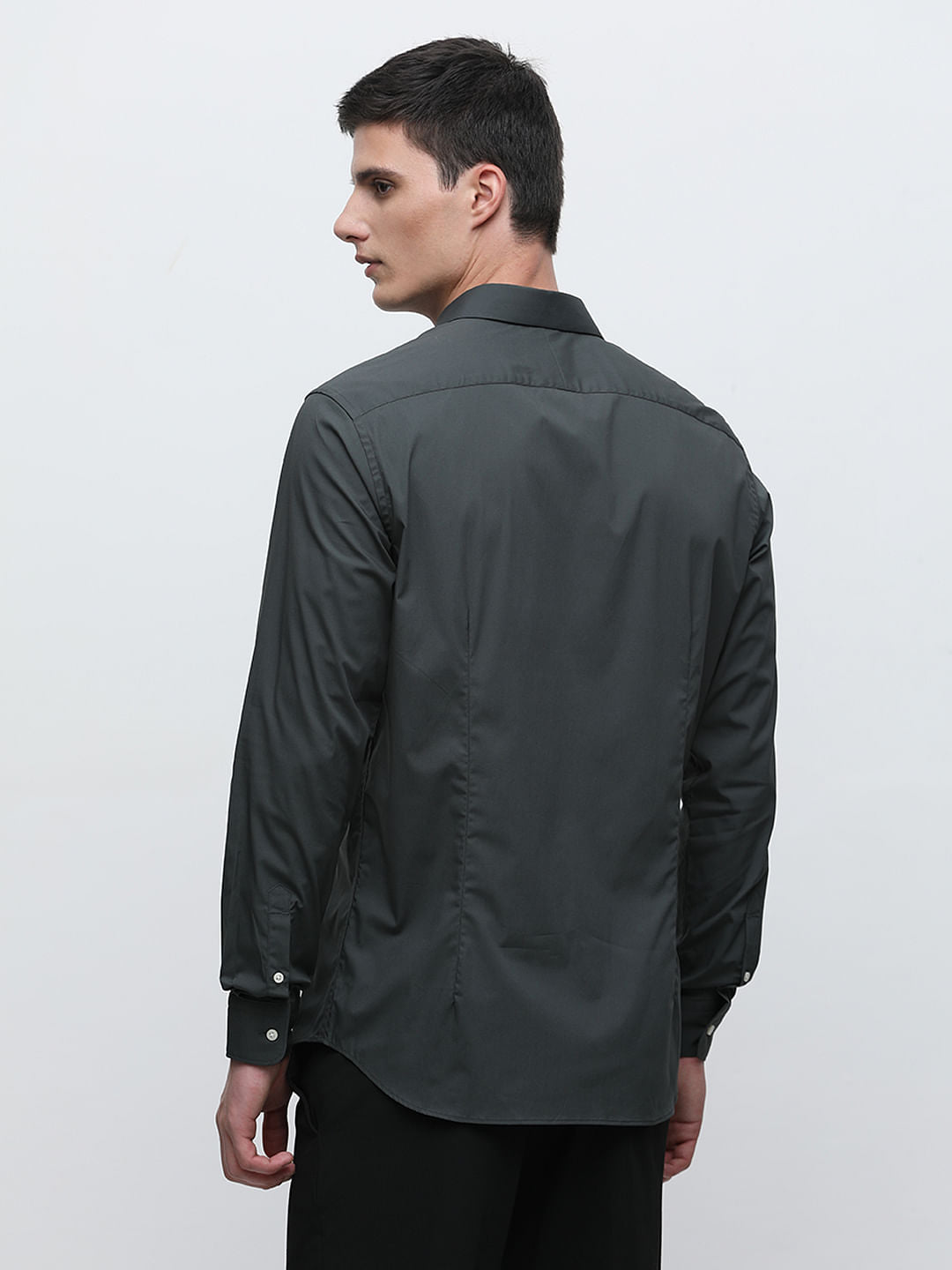 Olive Formal Full Sleeves Shirt