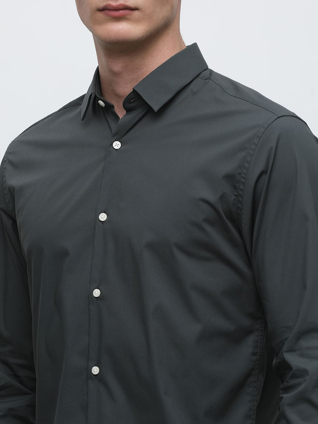 Olive Formal Full Sleeves Shirt