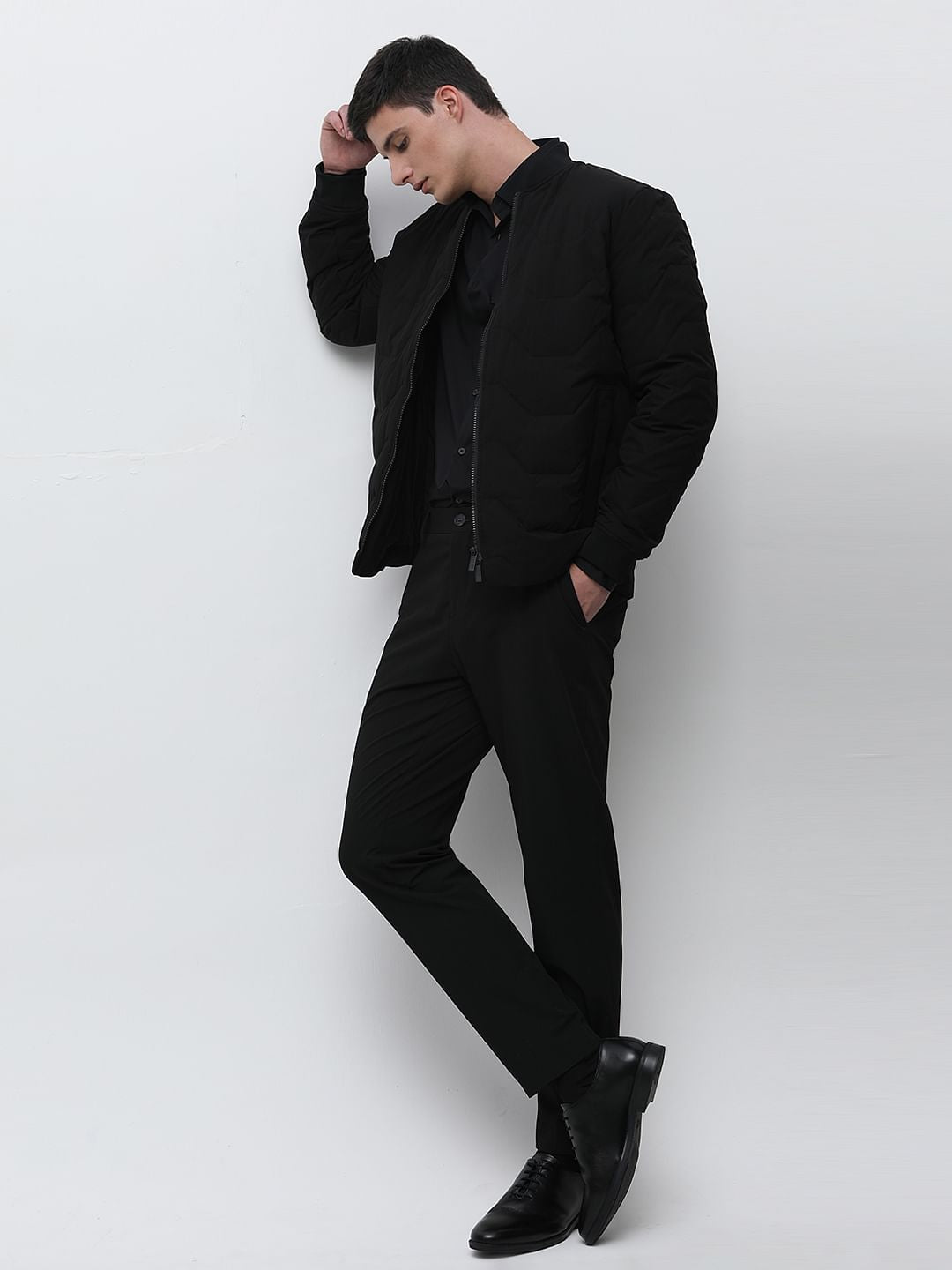 Black Formal Cotton Full Sleeves Shirt