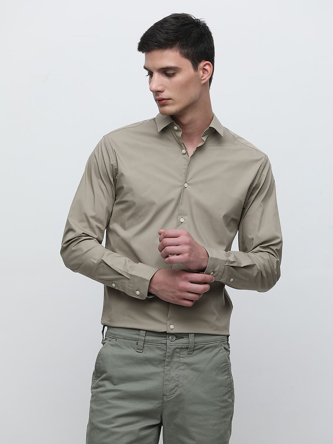 Brown Formal Full Sleeves Shirt