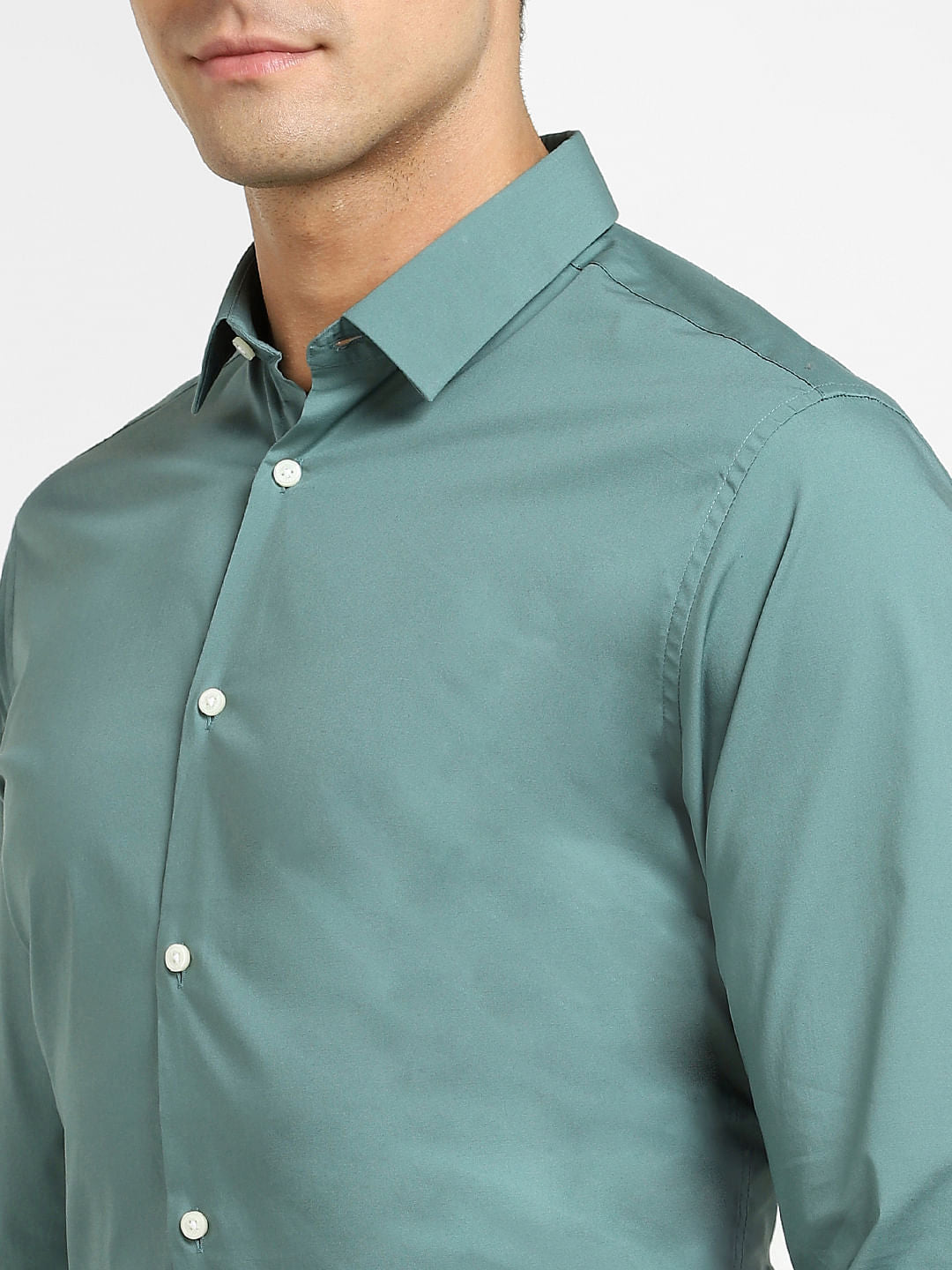 Green Formal Full Sleeves Shirt