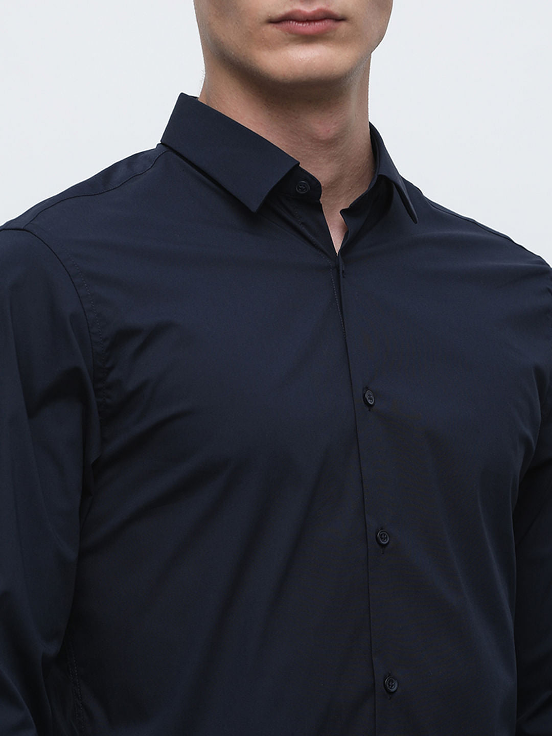 Navy Blue Formal Full Sleeves Shirt