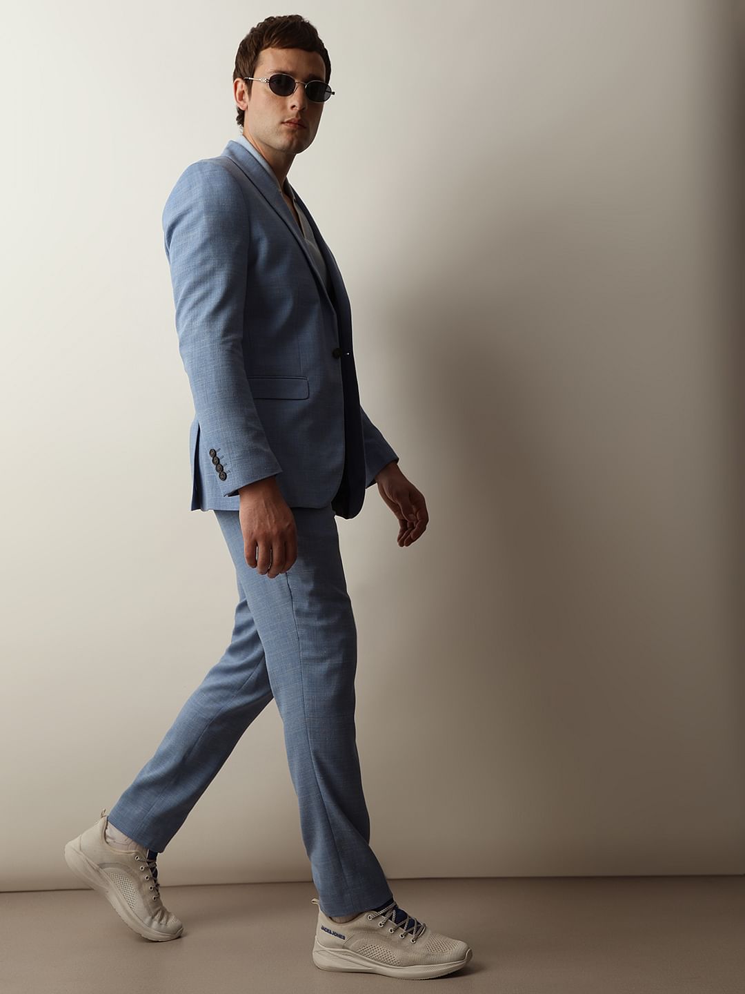 Shirt Light Blue Suit With Brown Shoes Buy Light Blue Suit-Set Trousers For  Men Online