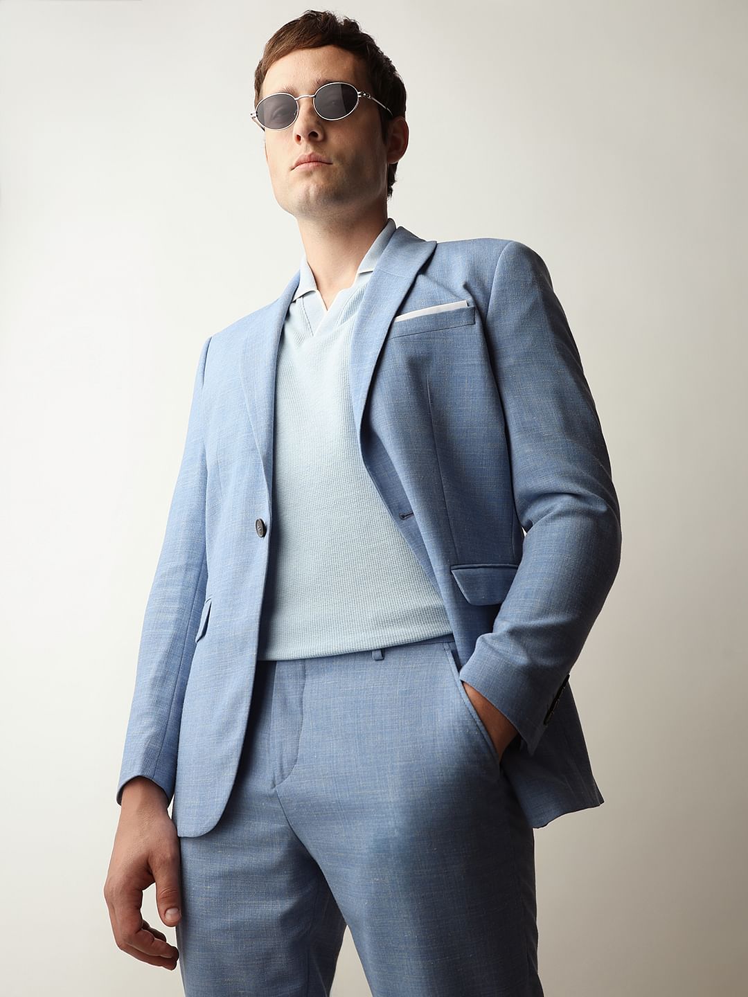 Light Blue Suit-Set Blazer