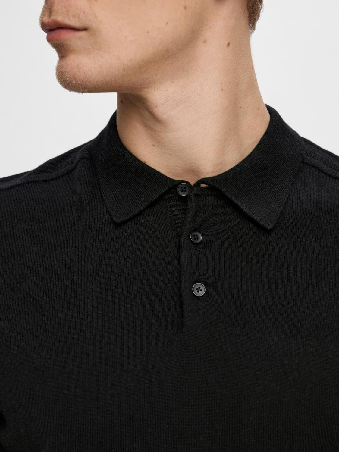Black Knitted Polo