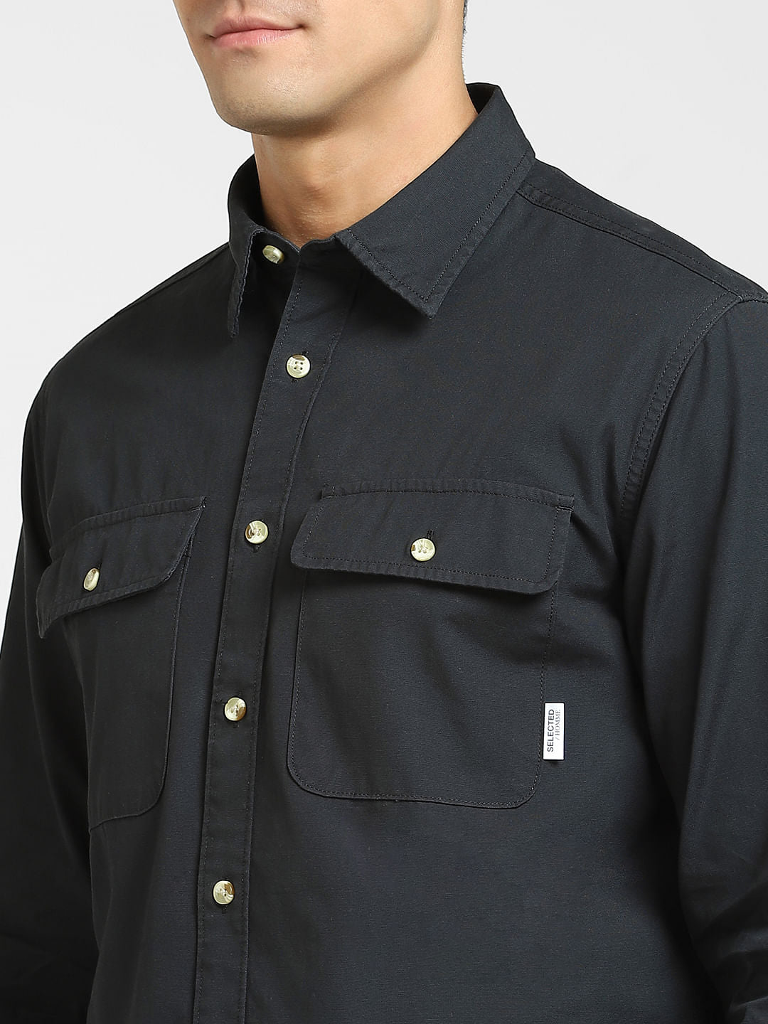 Black Organic Cotton Overshirt
