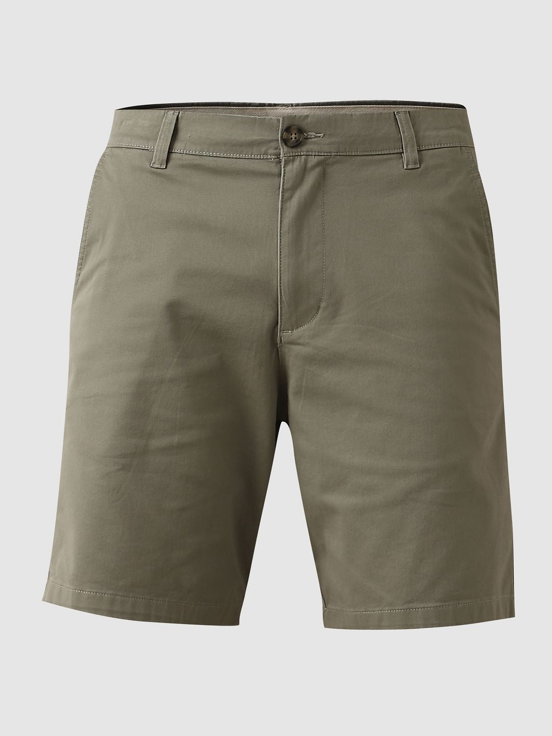 Green Mid Rise Cotton Chino Shorts