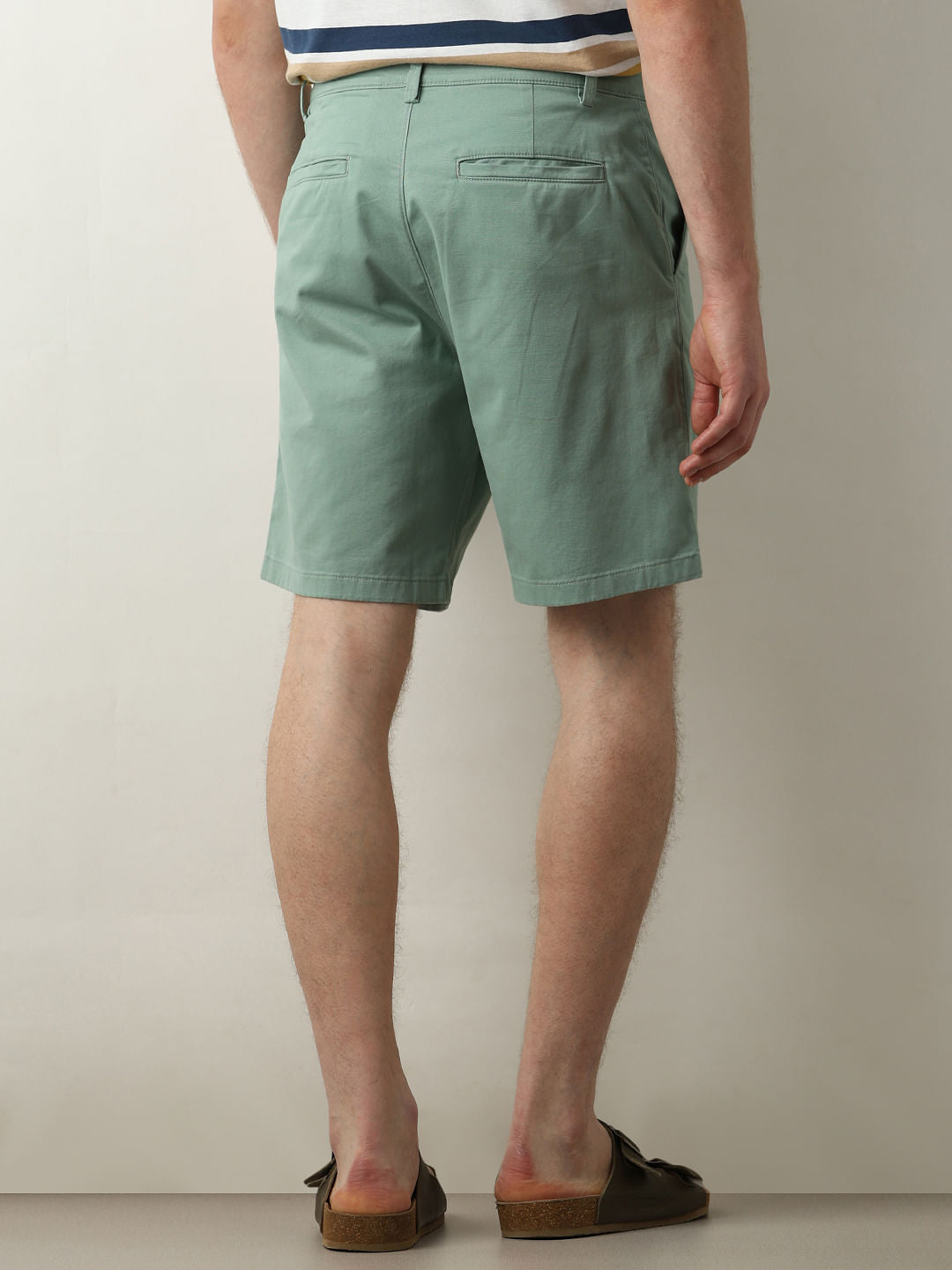 Green Mid Rise Chino Shorts