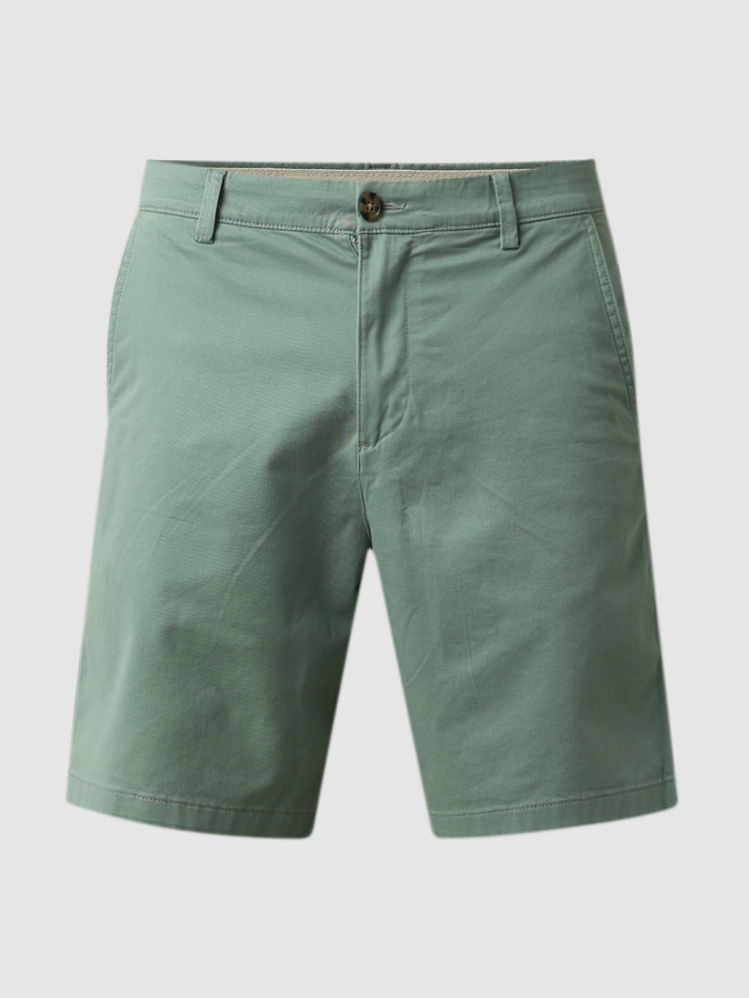 Green Mid Rise Chino Shorts
