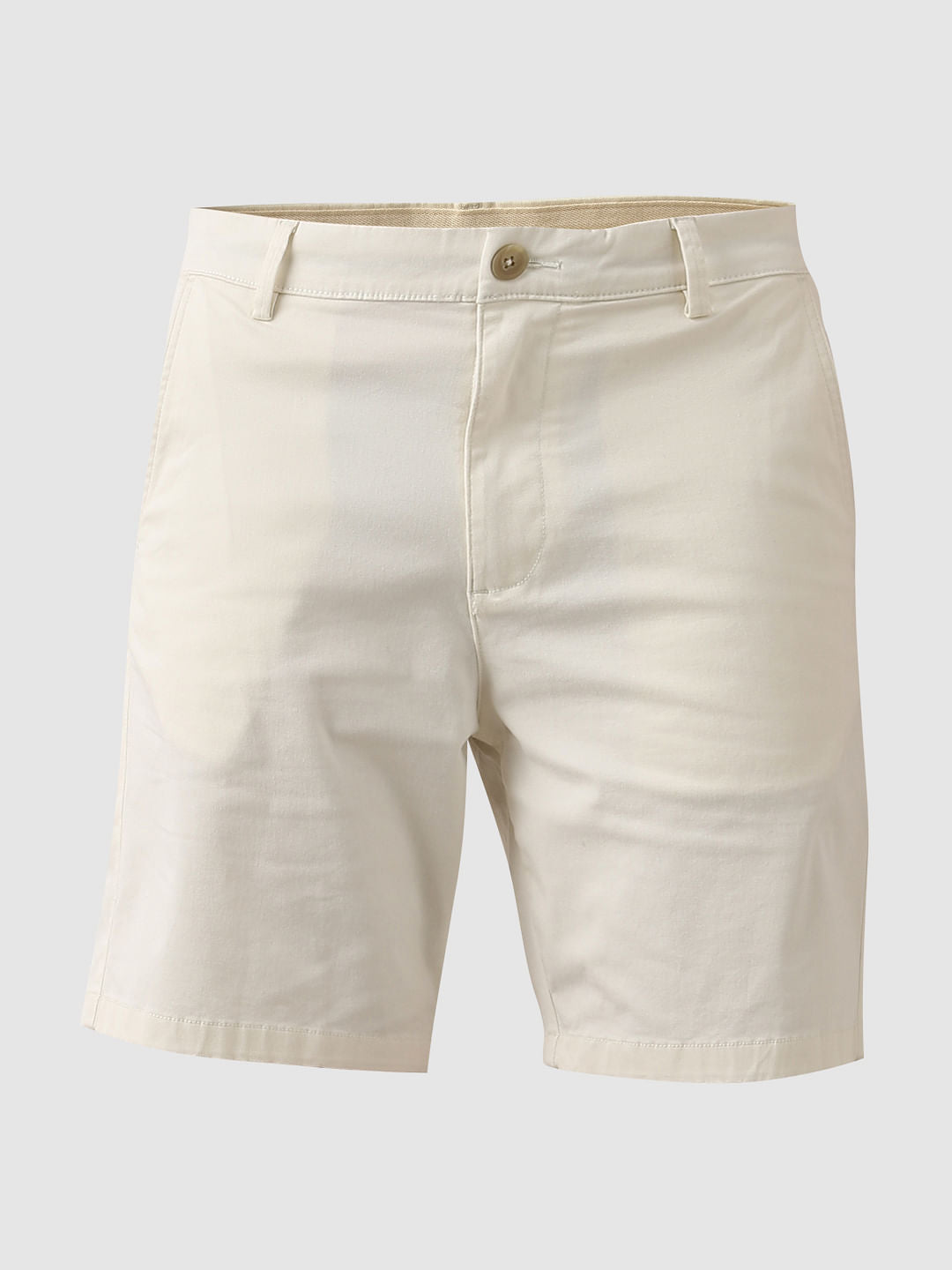 Off-White Mid Rise Cotton Chino Shorts