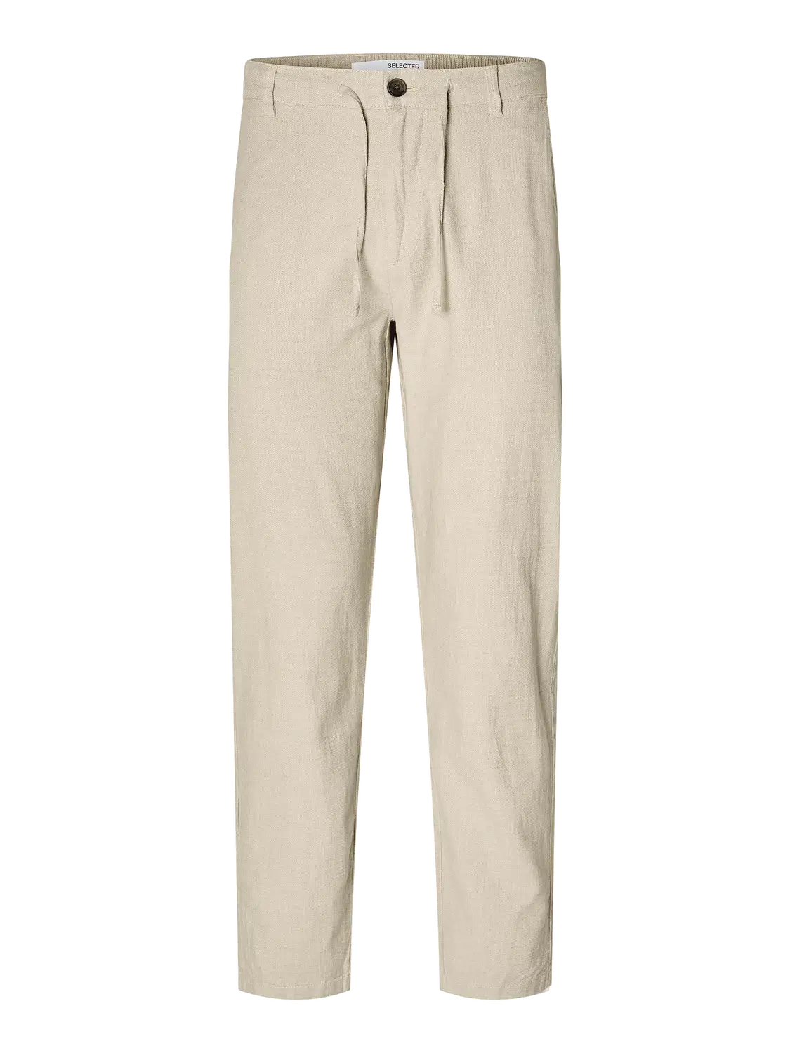 Brown Mid Rise Linen Pants
