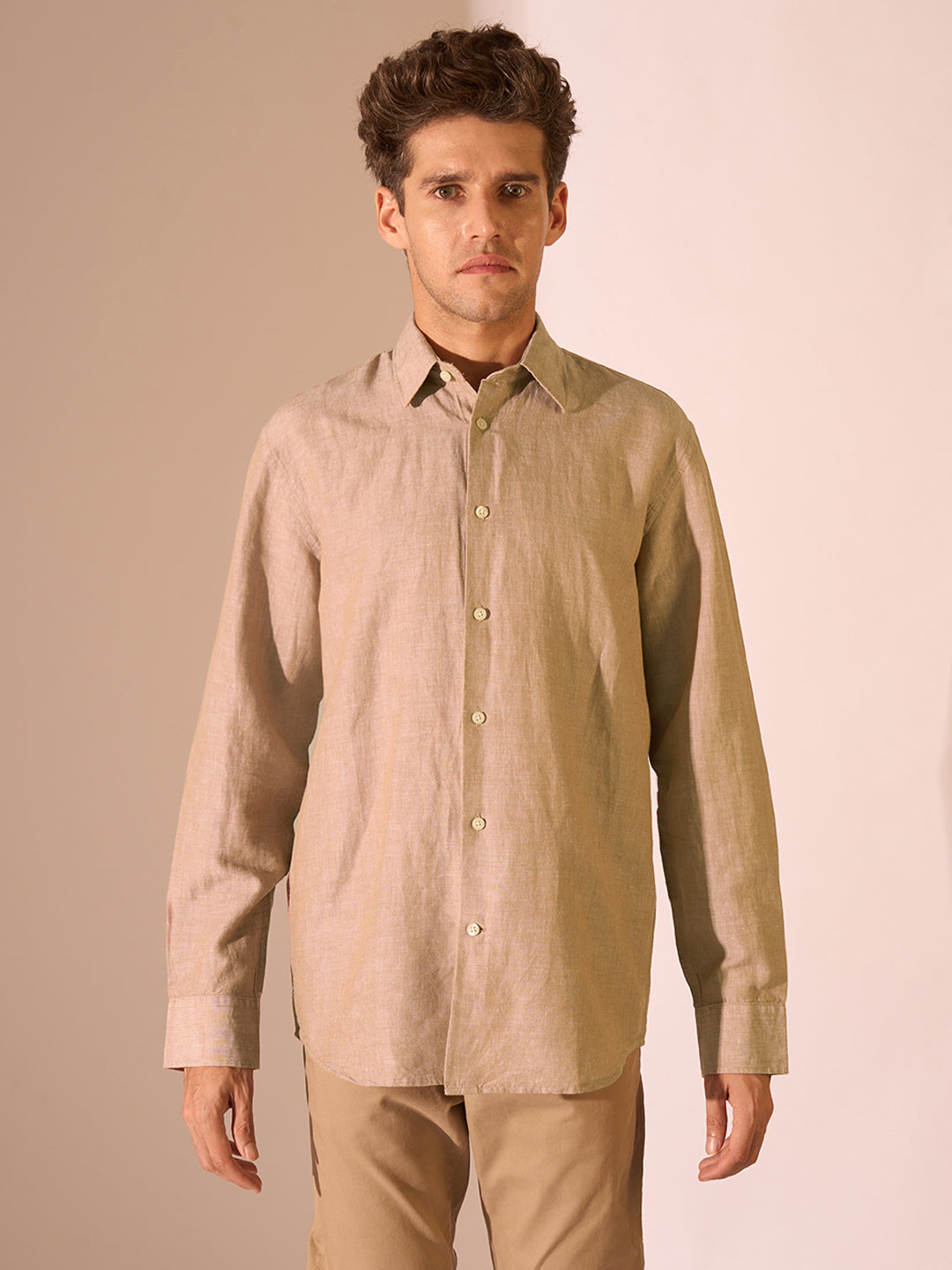 Linen Blend Regular Fit Shirt