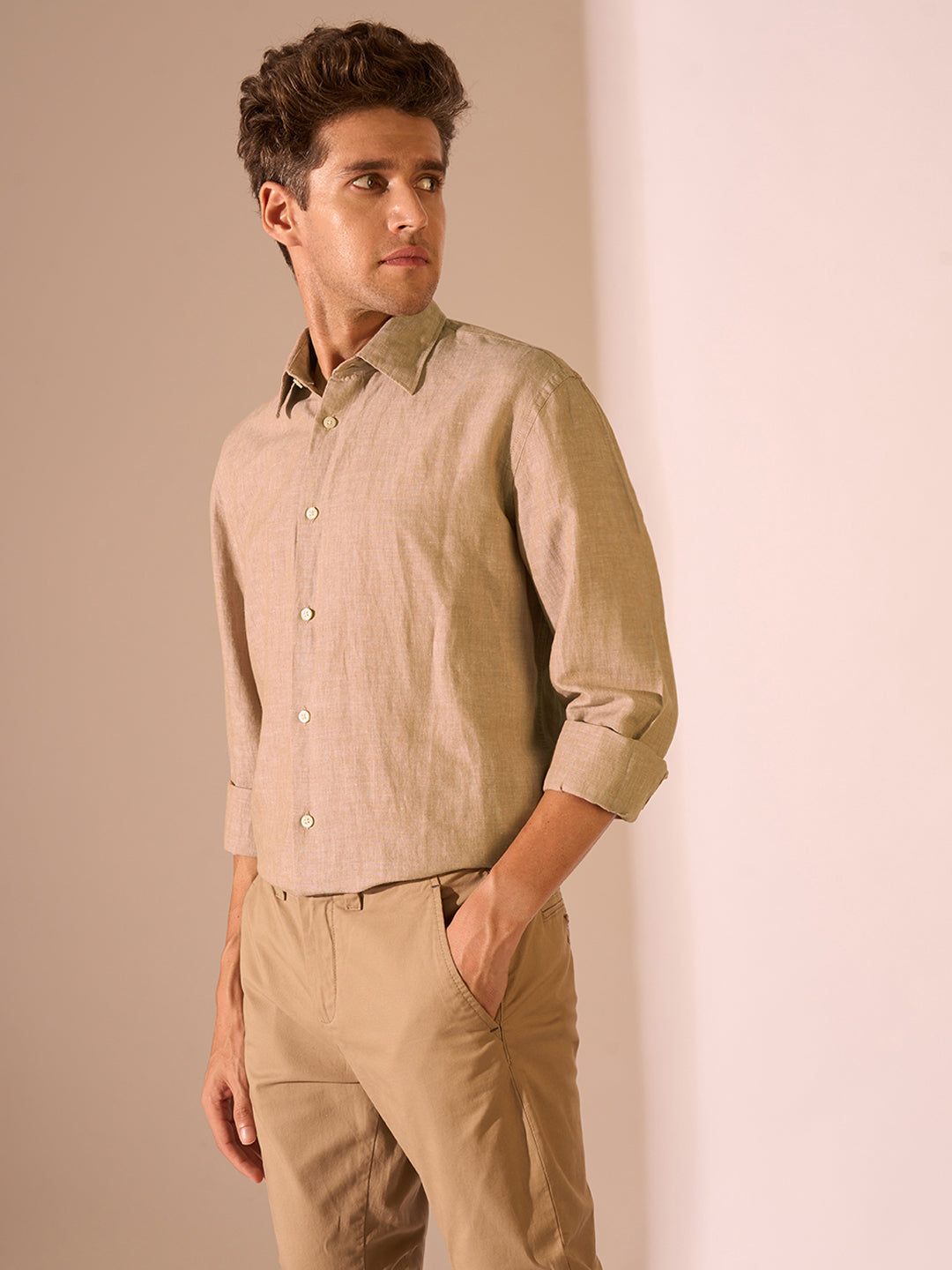 Linen Blend Regular Fit Shirt