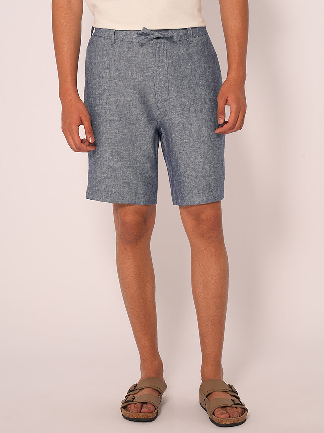 Blue Linen Shorts