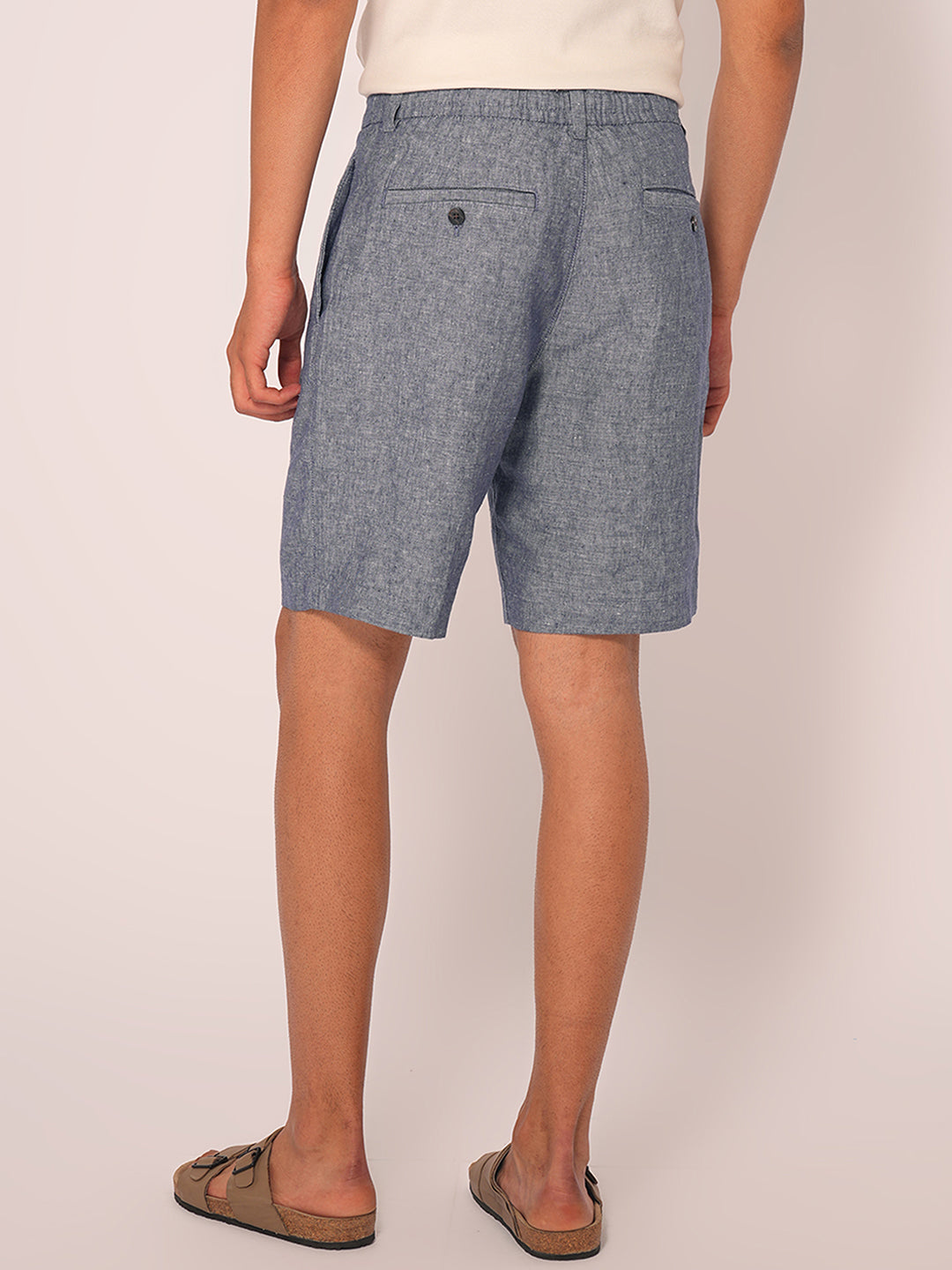 Blue Linen Shorts