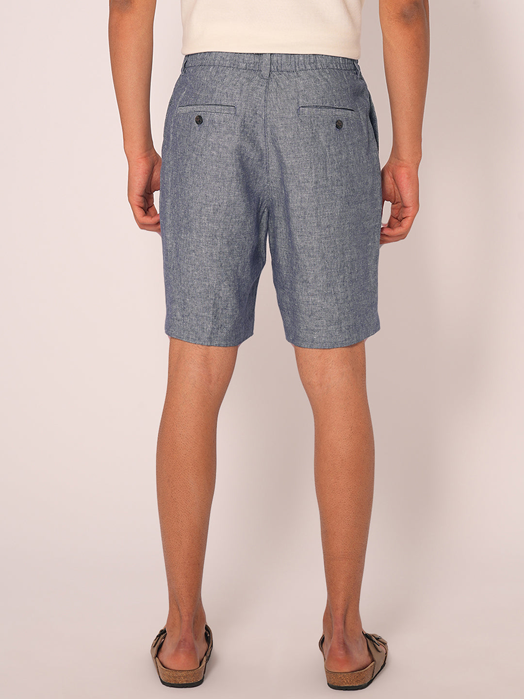 Blue Linen Shorts