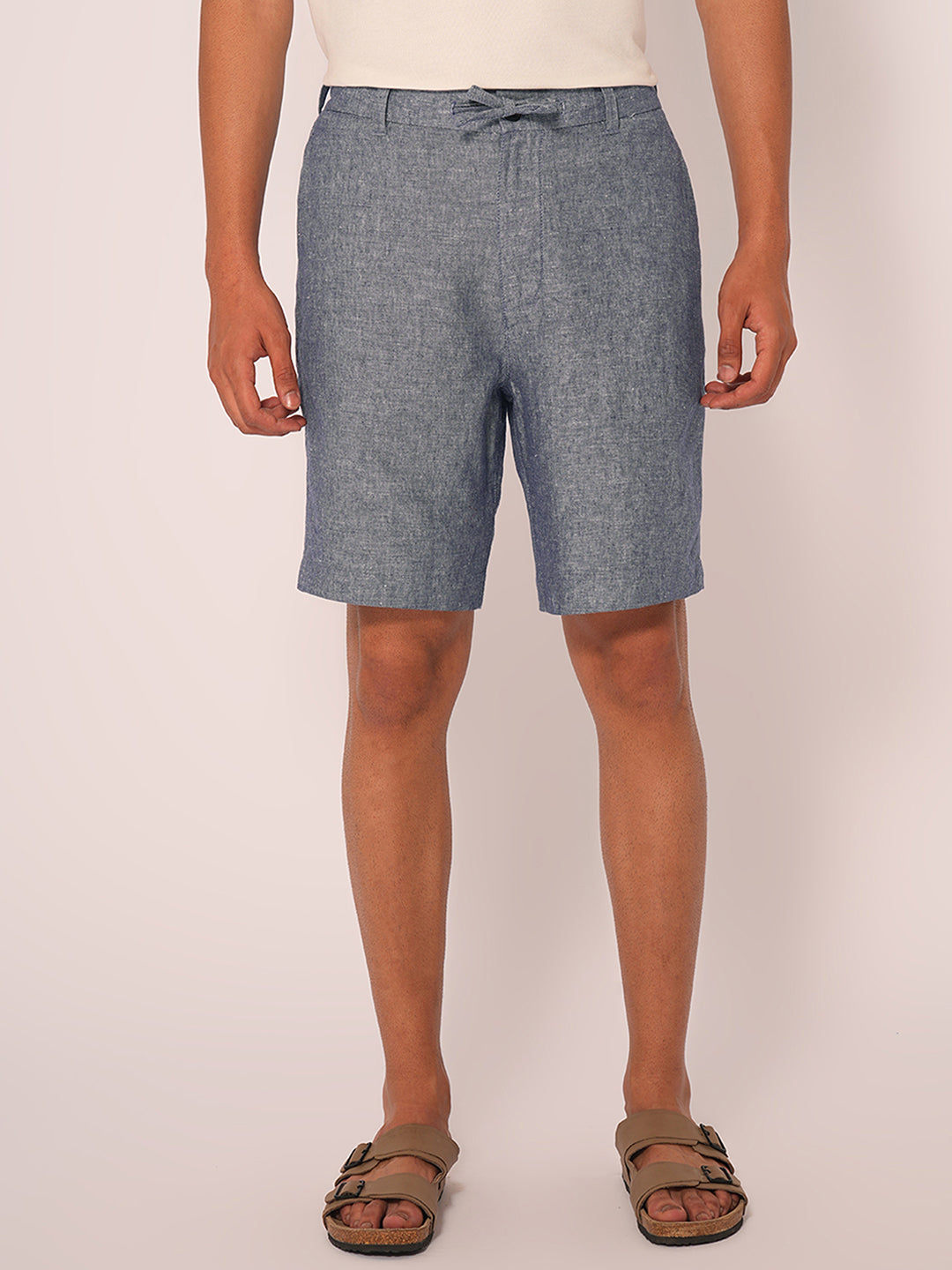 Blue Linen Shorts