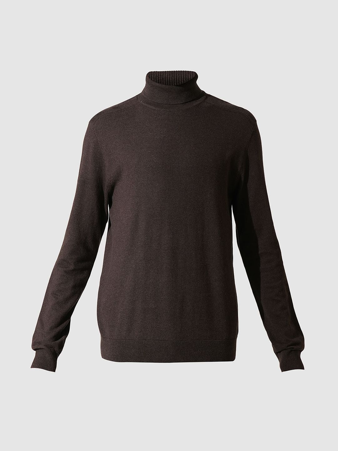 Brown Roll Neck Pullover