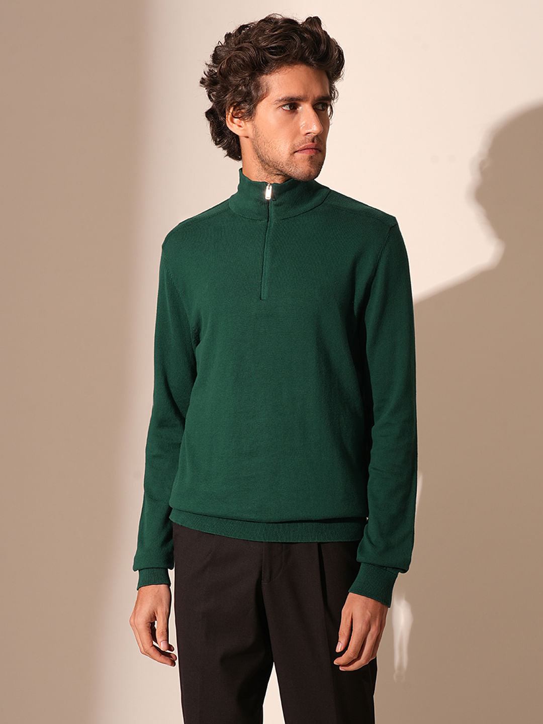 Green Half-Zip Pullover