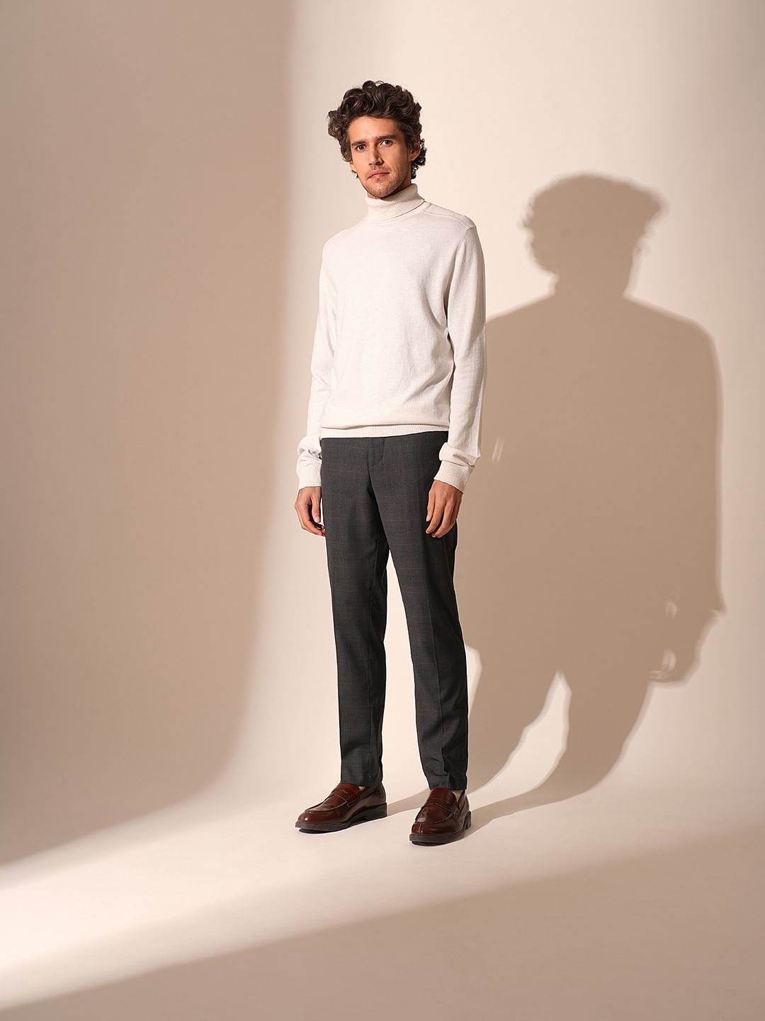 White Roll Neck Pullover