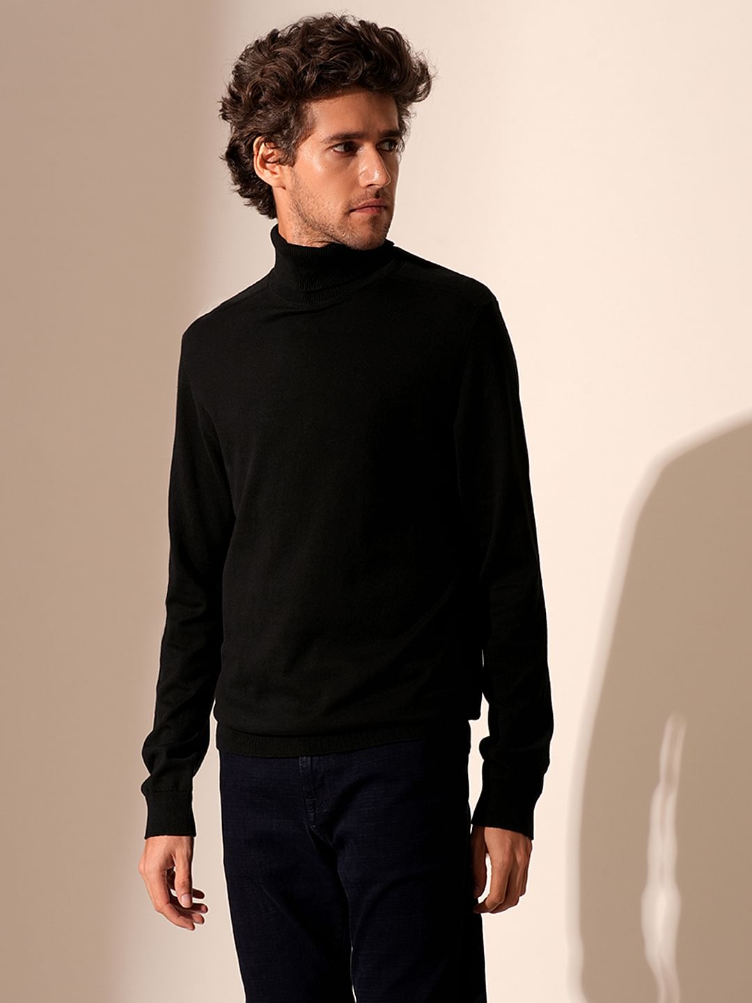 Black Roll Neck Pullover