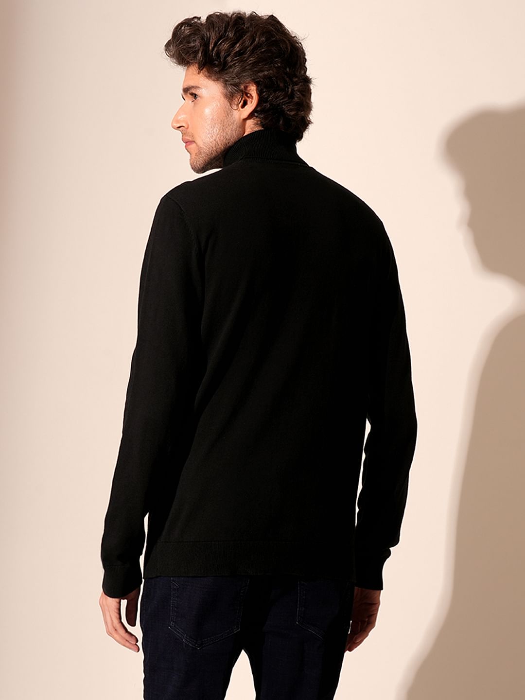 Black Roll Neck Pullover