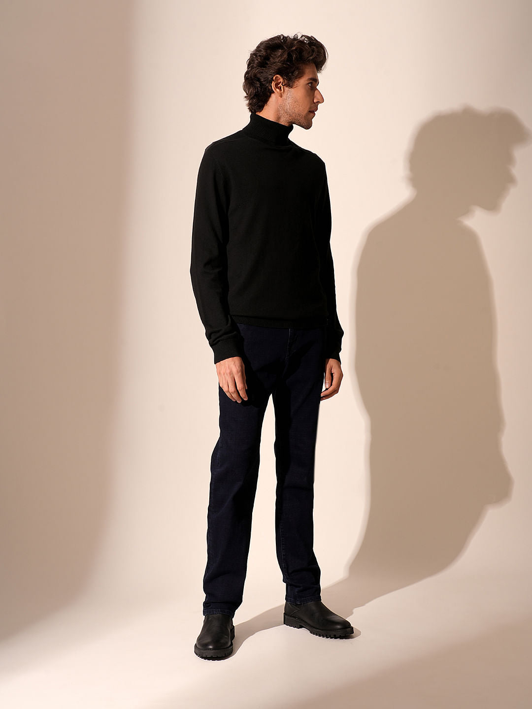 Black Roll Neck Pullover