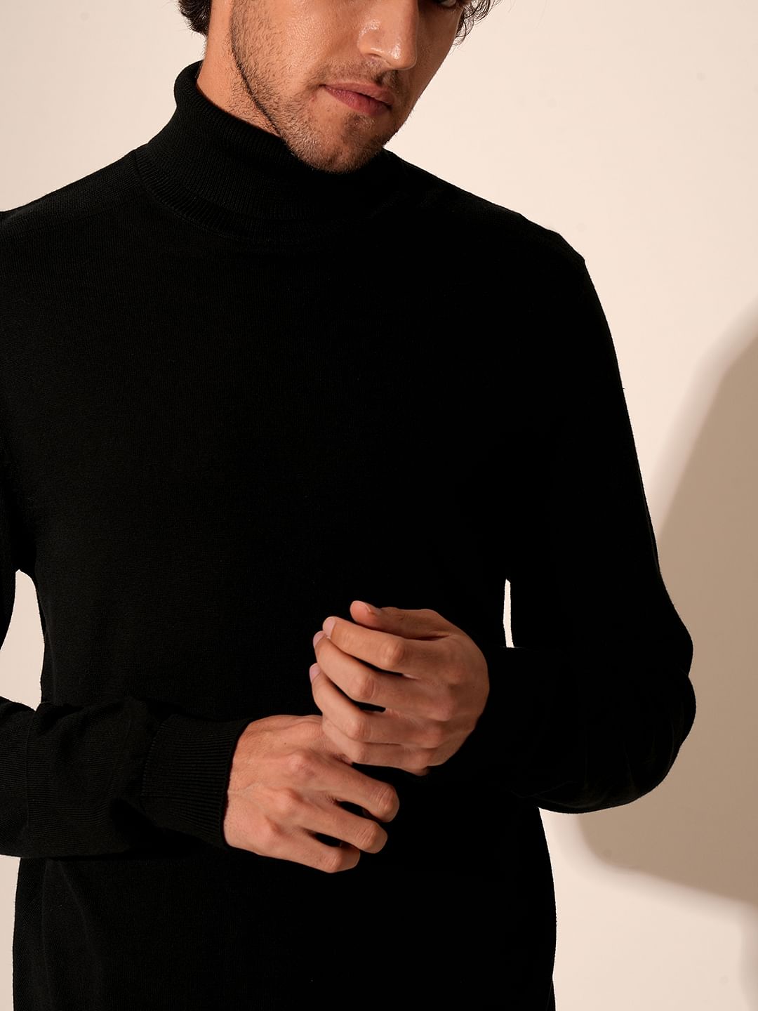 Black Roll Neck Pullover