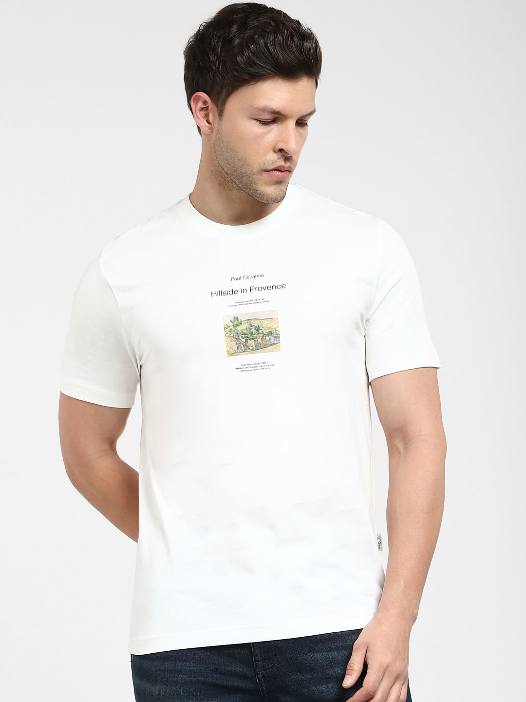 White Graphic Print Crew Neck T-Shirt