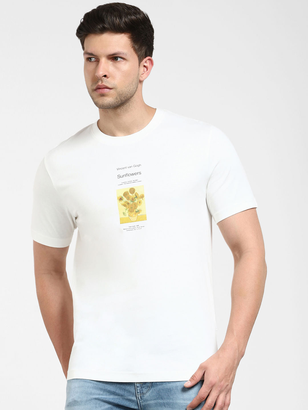 White Graphic Print Crew Neck T-Shirt