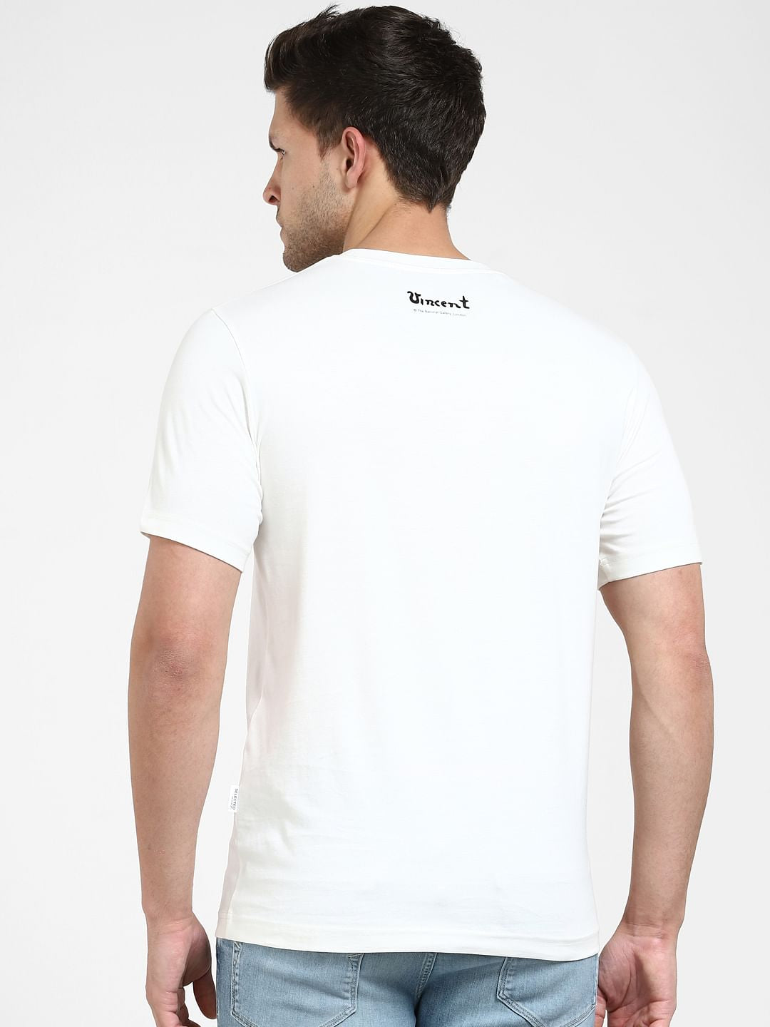 White Graphic Print Crew Neck T-Shirt