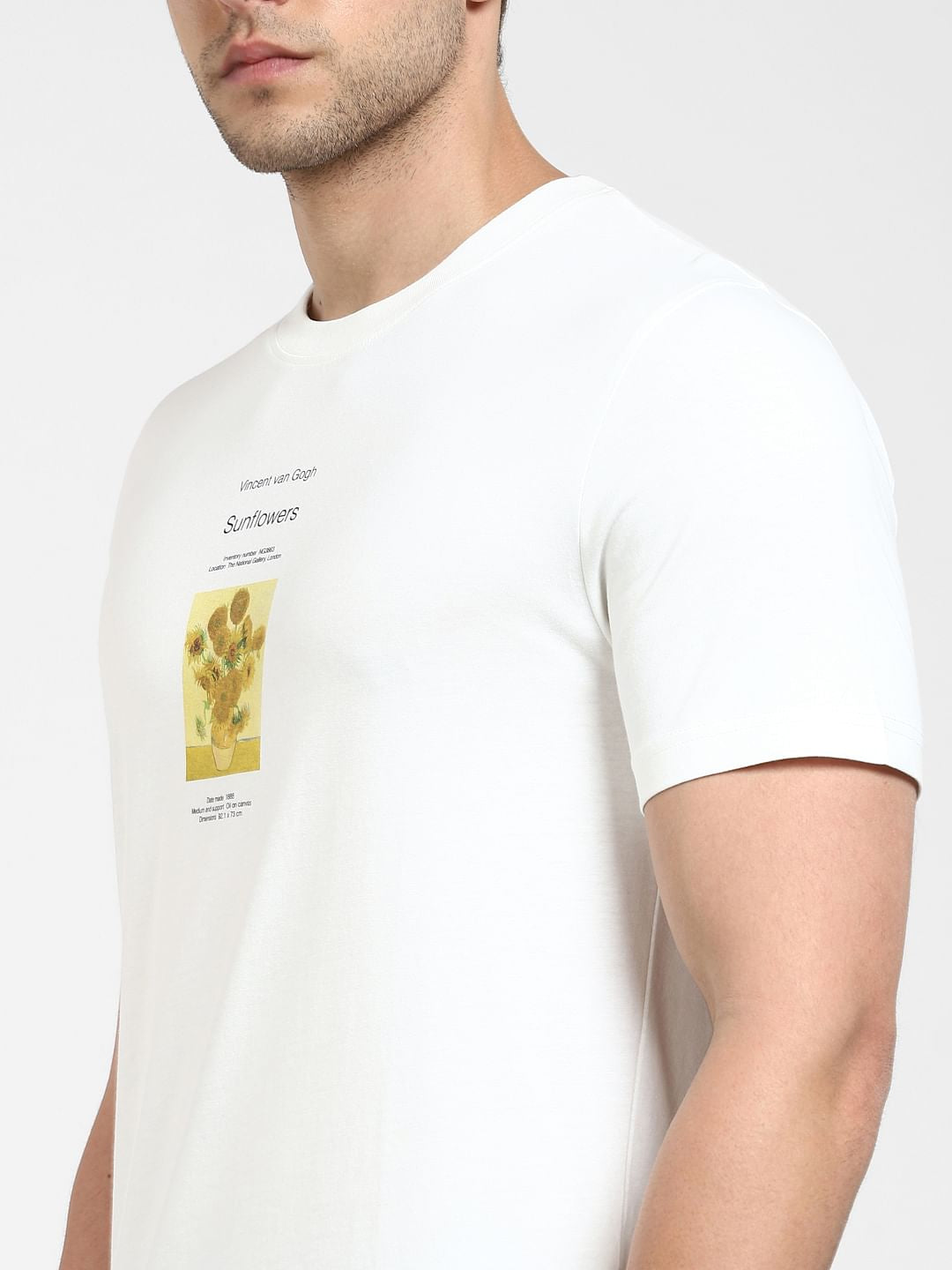 White Graphic Print Crew Neck T-Shirt