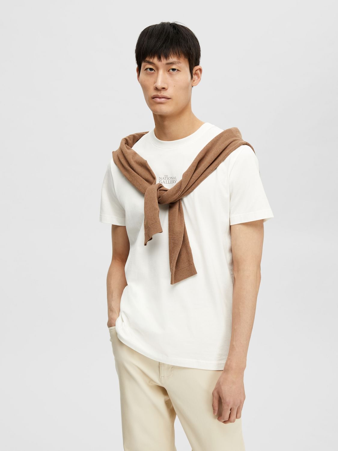 Beige Graphic Print T-shirt