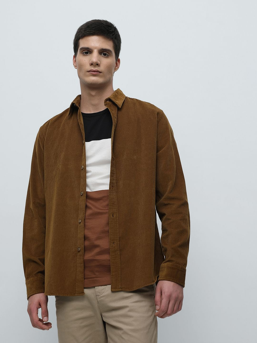 Black Colourblocked Crew Neck T-Shirt