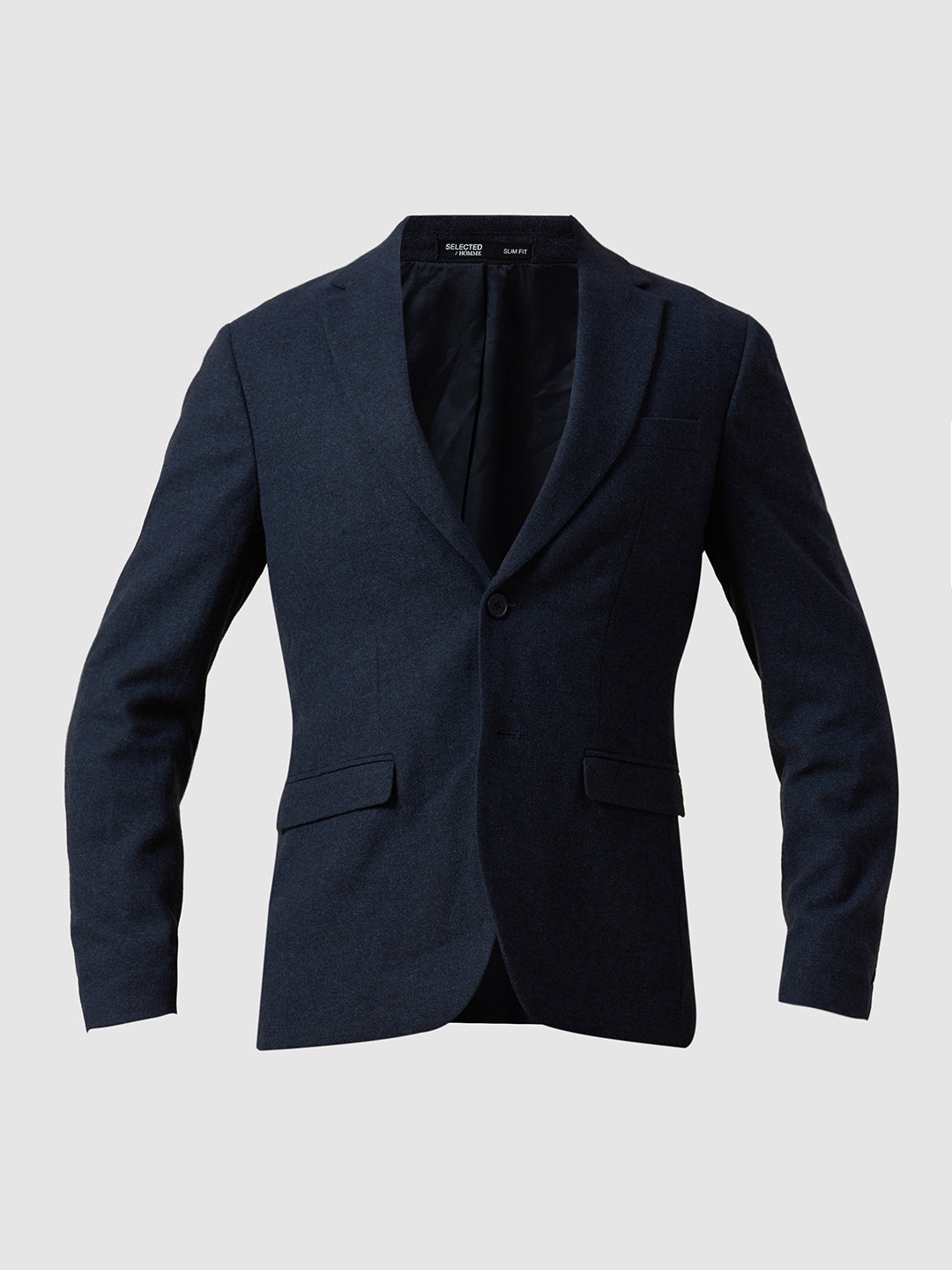 Dark Blue Wool Blend Suit-Set Blazer