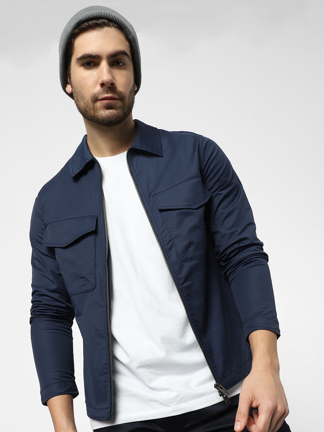 Navy Blue Casual Jacket